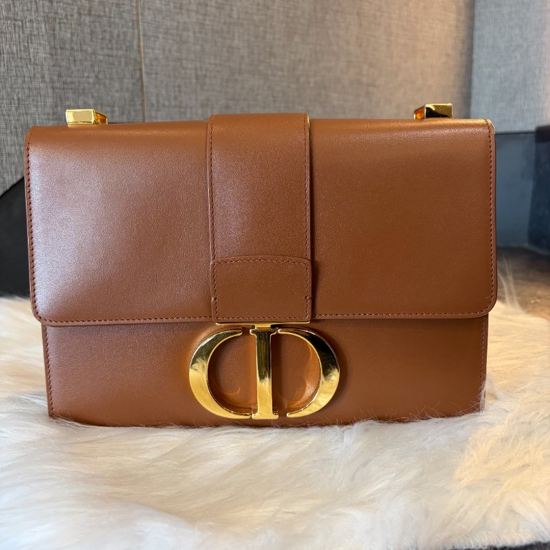 DIOR 牛皮蒙田肩背包 焦糖色-0