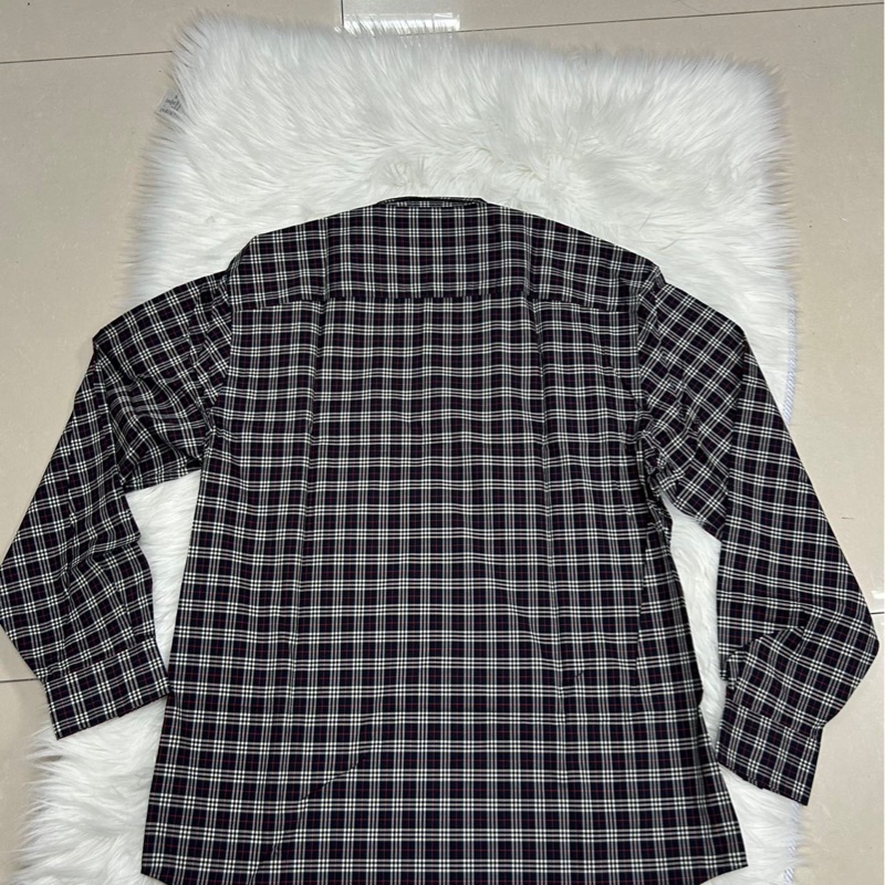 Burberry 格紋翻領長袖襯衫,黑色 L碼(180/100A),全新帶吊牌。-8