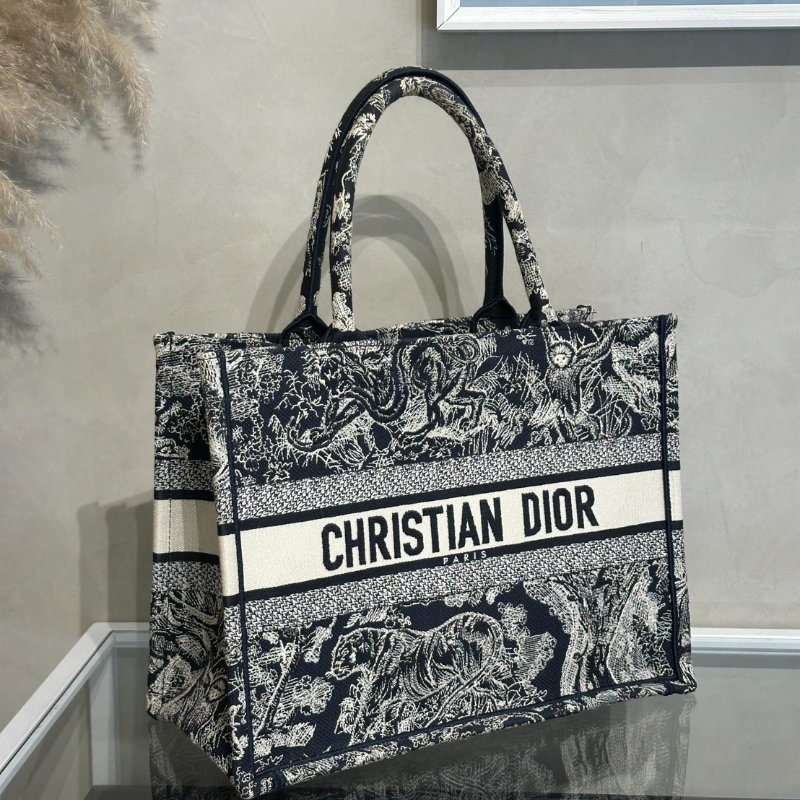 DIOR 刺繡動物園中號Tote - 深藍-5