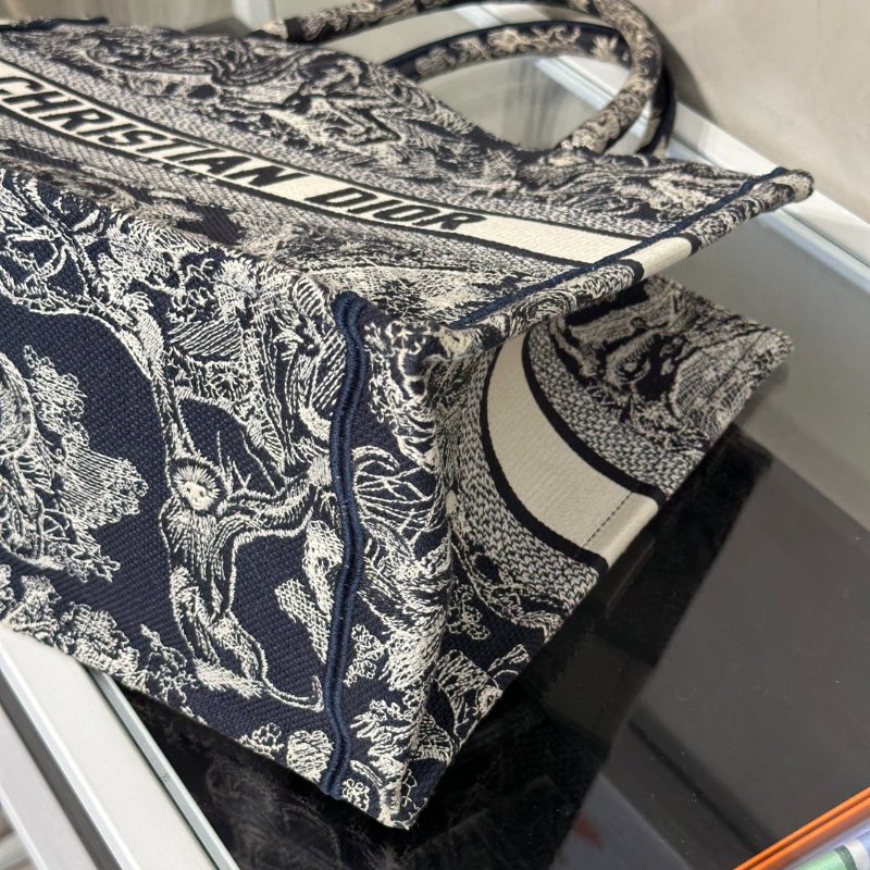 DIOR 刺繡動物園中號Tote - 深藍-6