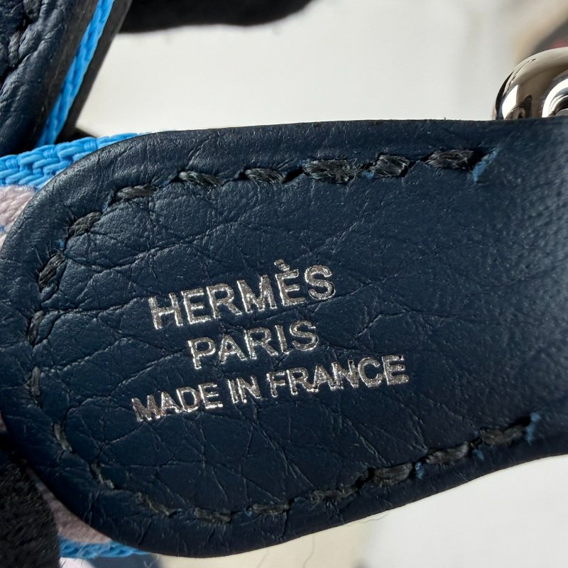 近新狀態良好 HERMES 愛馬仕 Mini Evelyn 16 午夜藍 銀扣 斜背包(W刻)-18