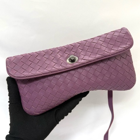 BOTTEGA VENETA Intrecciato 紫色編織皮革肩背包 B01436756C