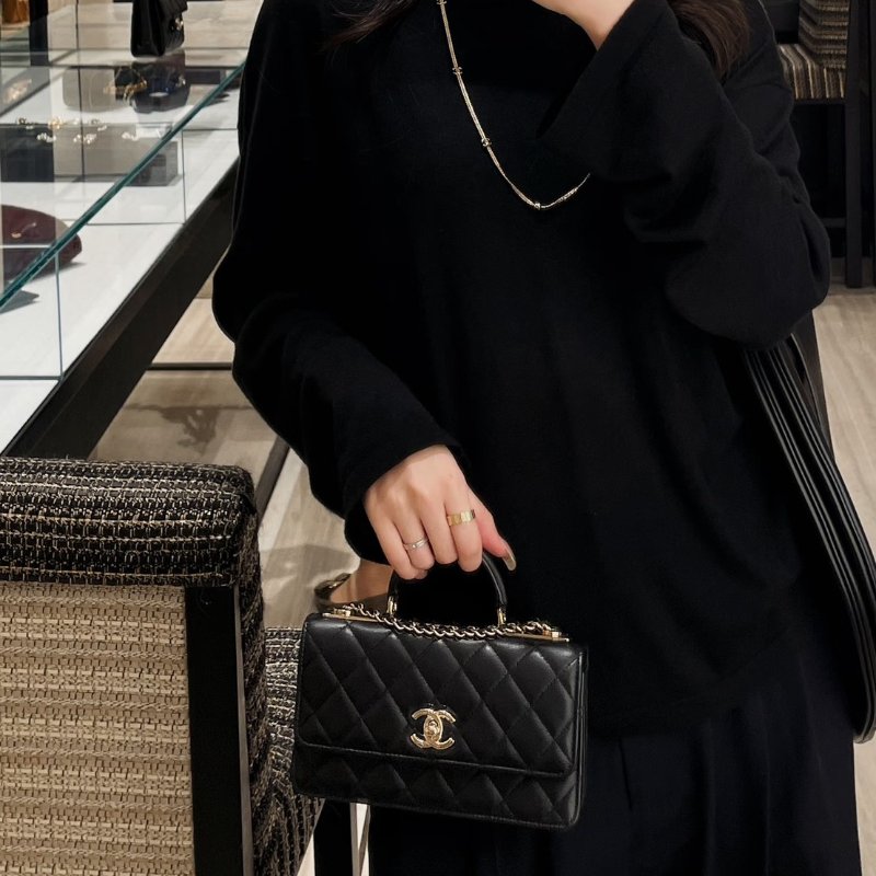 CHANEL Handle Trendy WOC - 黑金-13