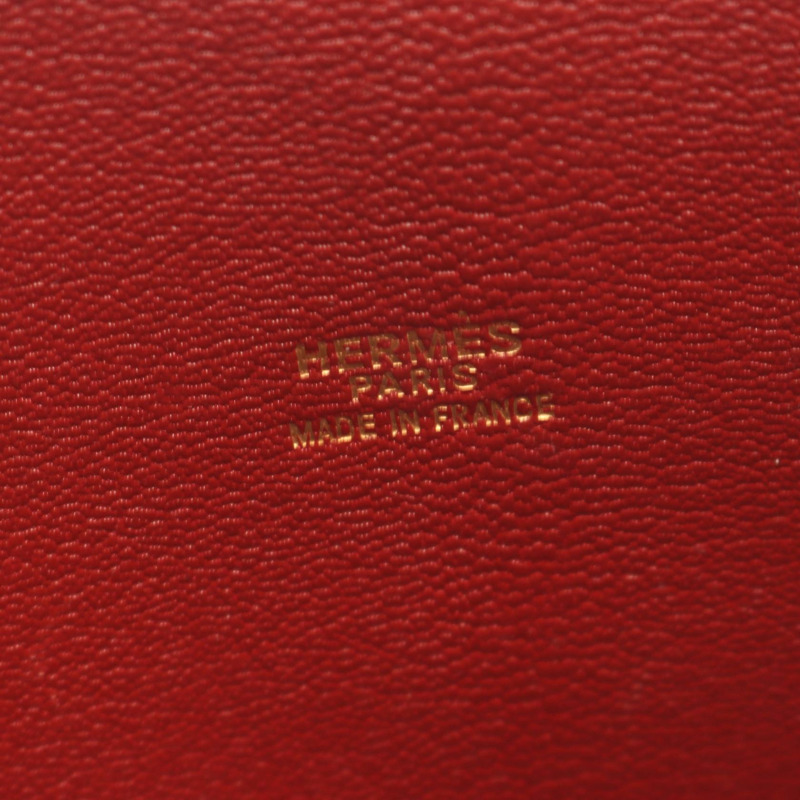 HERMES Escapada 手提包 F 小牛皮 Rouge H 二手 GHW-3