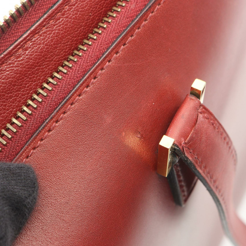 HERMES Escapada 手提包 F 小牛皮 Rouge H 二手 GHW-11