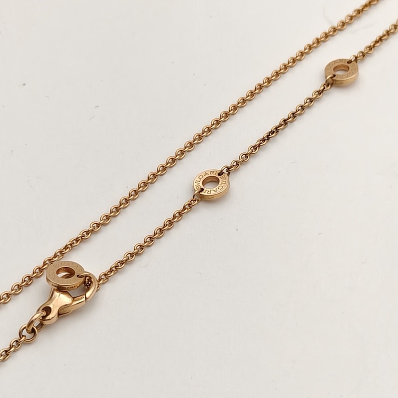 BVLGARI B.ZERO1彈簧項鏈三環扣18K玫瑰金/白陶瓷-3