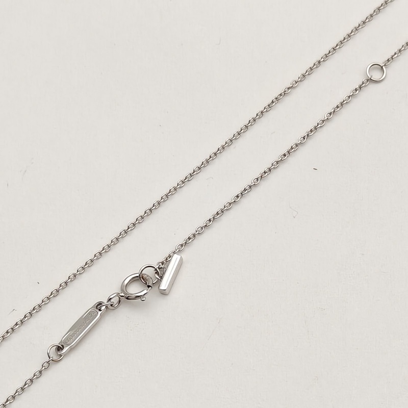 TIFFANY&CO TiffanyT微笑項鏈mini滿鑽18k白金-4