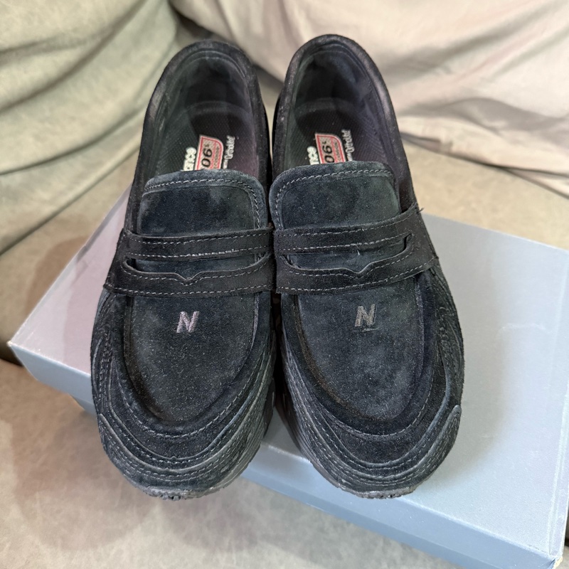 New balance 麂皮樂福鞋 黑 23號-0