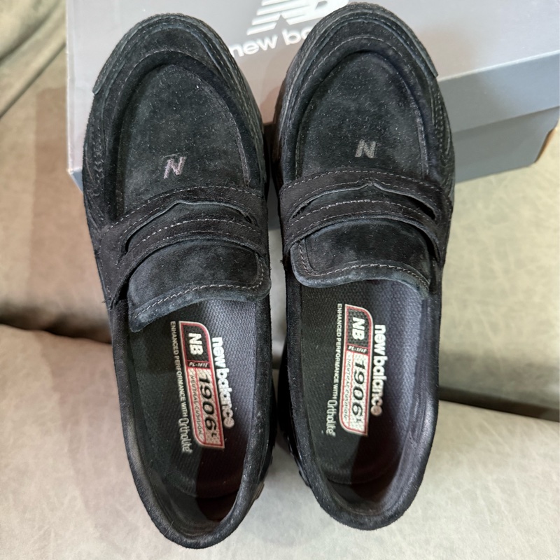 New balance 麂皮樂福鞋 黑 23號-5