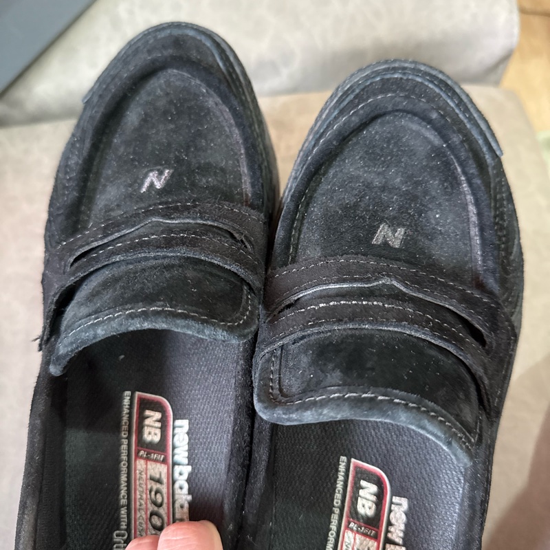 New balance 麂皮樂福鞋 黑 23號-12