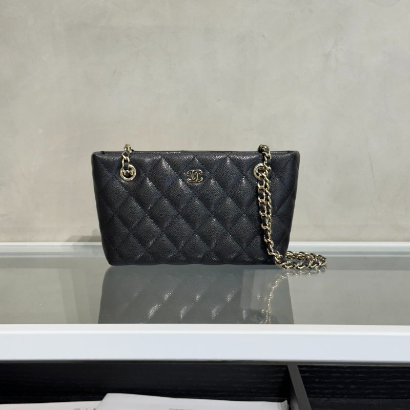 CHANEL 25B粒面牛皮Mini Totoe - 黑金-2