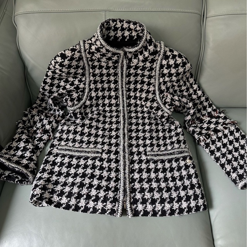 (042)Chanel 千鳥格外套,17年秀款正品,38碼。-0