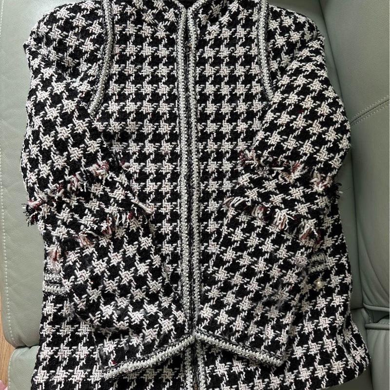 (042)Chanel 千鳥格外套,17年秀款正品,38碼。-2