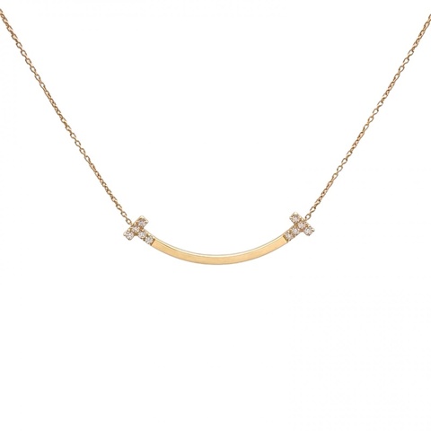 TIFFANY&CO TiffanyT微笑項鏈中號18K黃金/鑽石