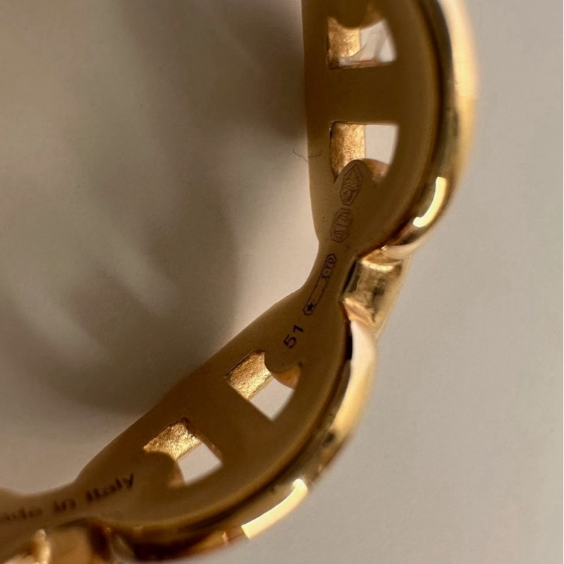 Hermes|豬鼻戒指 玫瑰金-7