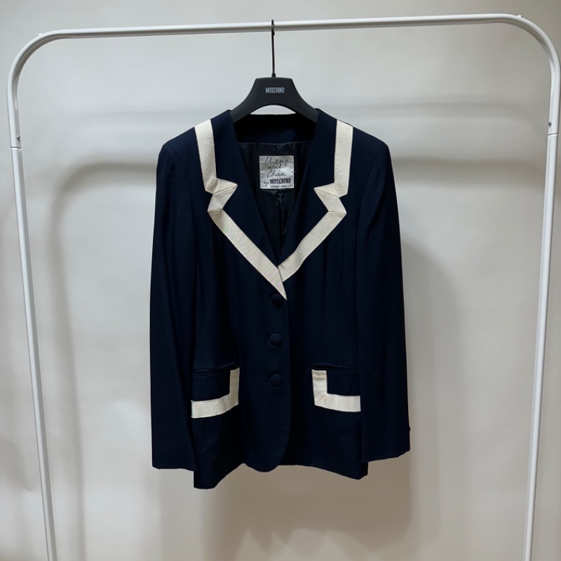 Moschino Cheap and Chic 1990s 漫畫風撞色滾邊西裝外套-10