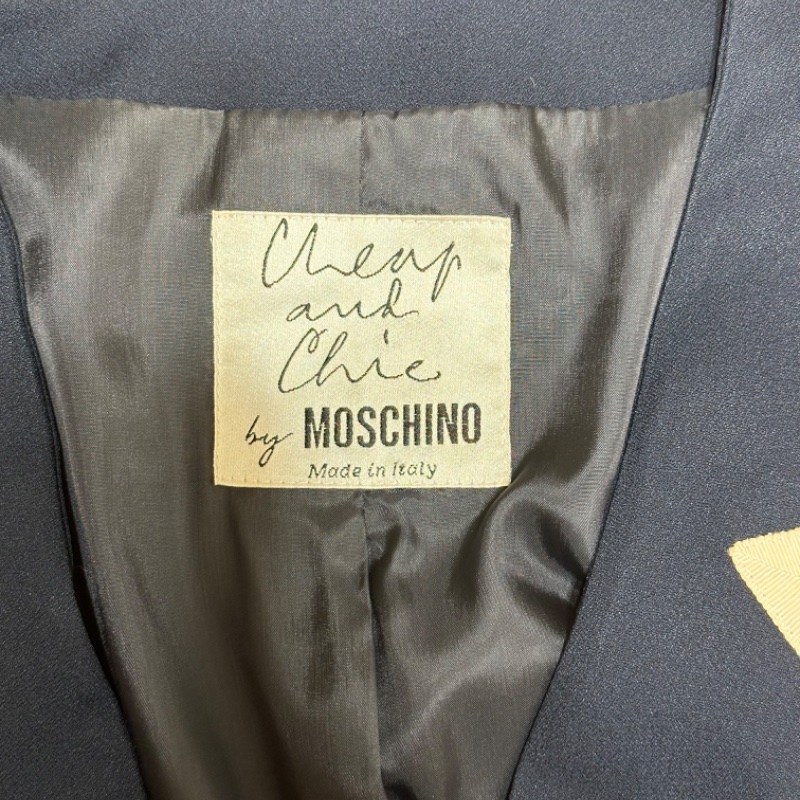 Moschino Cheap and Chic 1990s 漫畫風撞色滾邊西裝外套-12