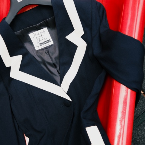 Moschino Cheap and Chic 1990s 漫畫風撞色滾邊西裝外套