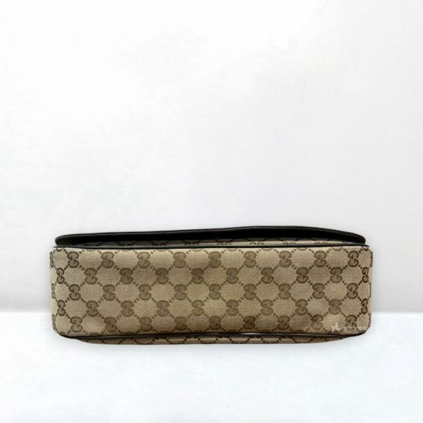 A12401-GUCCI 經典緹花皮飾邊下蓋斜背包/449171-4