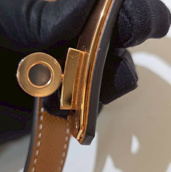Hermes|Kelly 皮帶 金棕-2