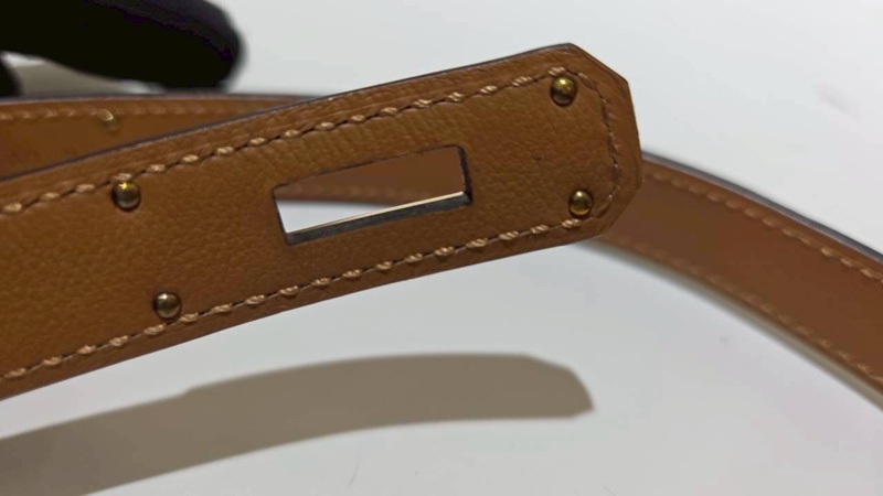 Hermes|Kelly 皮帶 金棕-3