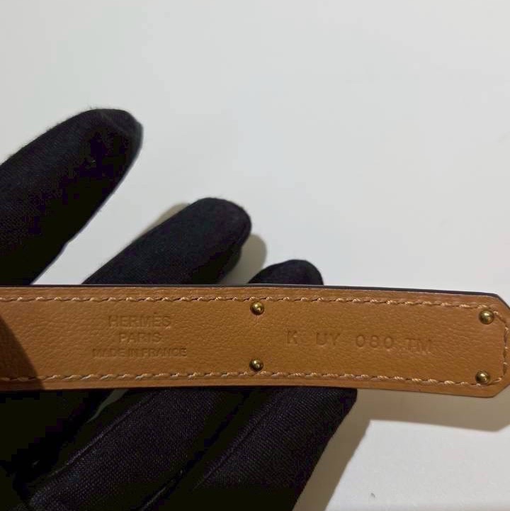Hermes|Kelly 皮帶 金棕-7