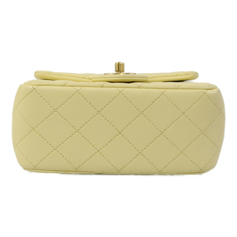 CHANEL 羊皮皮革Mini Square Flap鏈帶手挽肩背兩用袋-3