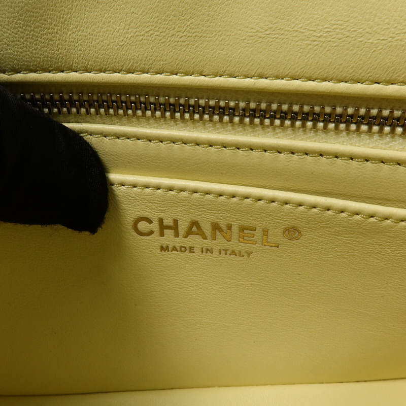 CHANEL 羊皮皮革Mini Square Flap鏈帶手挽肩背兩用袋-5