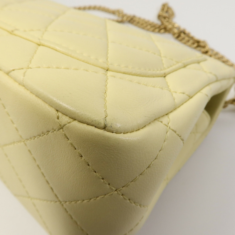 CHANEL 羊皮皮革Mini Square Flap鏈帶手挽肩背兩用袋-14