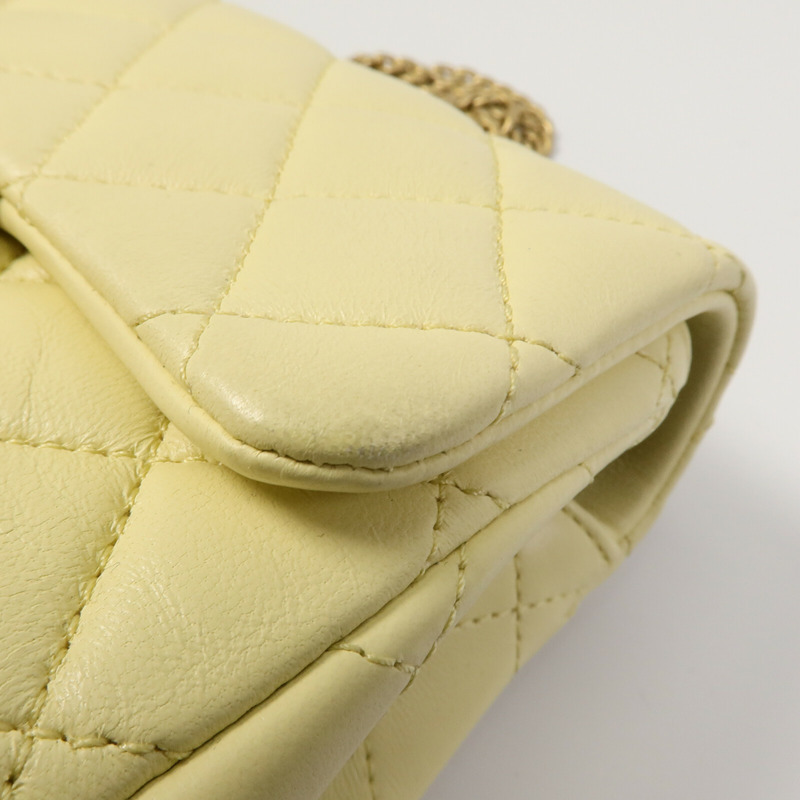 CHANEL 羊皮皮革Mini Square Flap鏈帶手挽肩背兩用袋-16