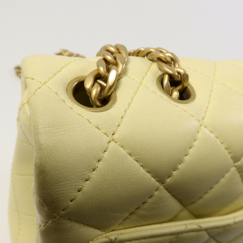 CHANEL 羊皮皮革Mini Square Flap鏈帶手挽肩背兩用袋-18