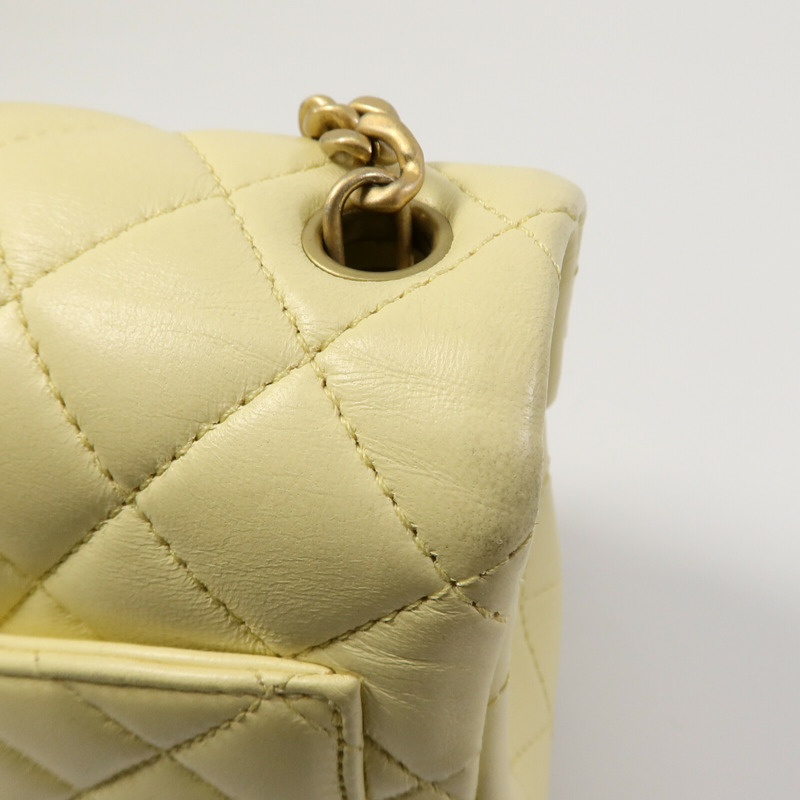 CHANEL 羊皮皮革Mini Square Flap鏈帶手挽肩背兩用袋-19