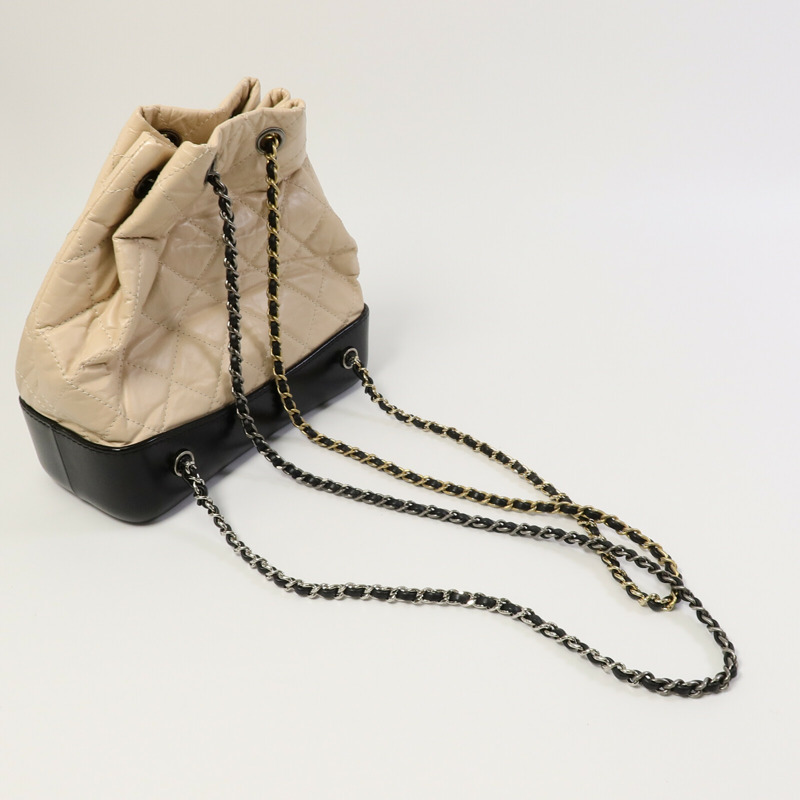 CHANEL 牛皮皮革Gabrielle BackPack鏈帶背包-9