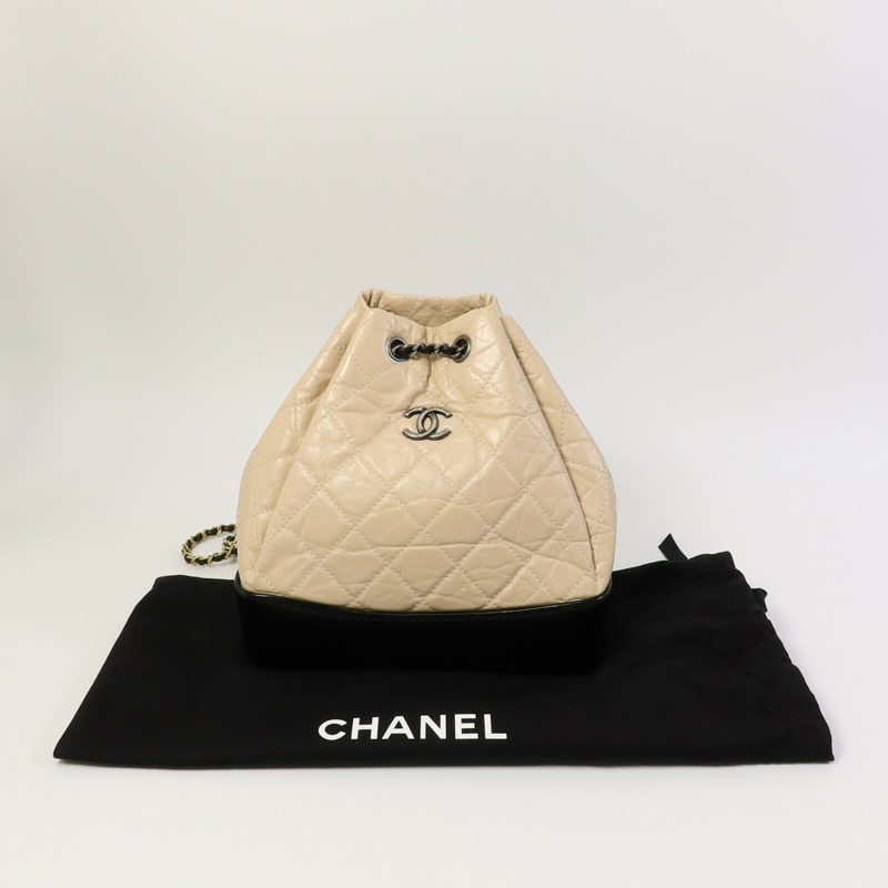 CHANEL 牛皮皮革Gabrielle BackPack鏈帶背包-10