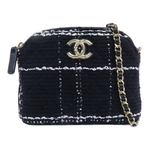 CHANEL 粗花呢Chain Shoulder鏈帶肩背袋