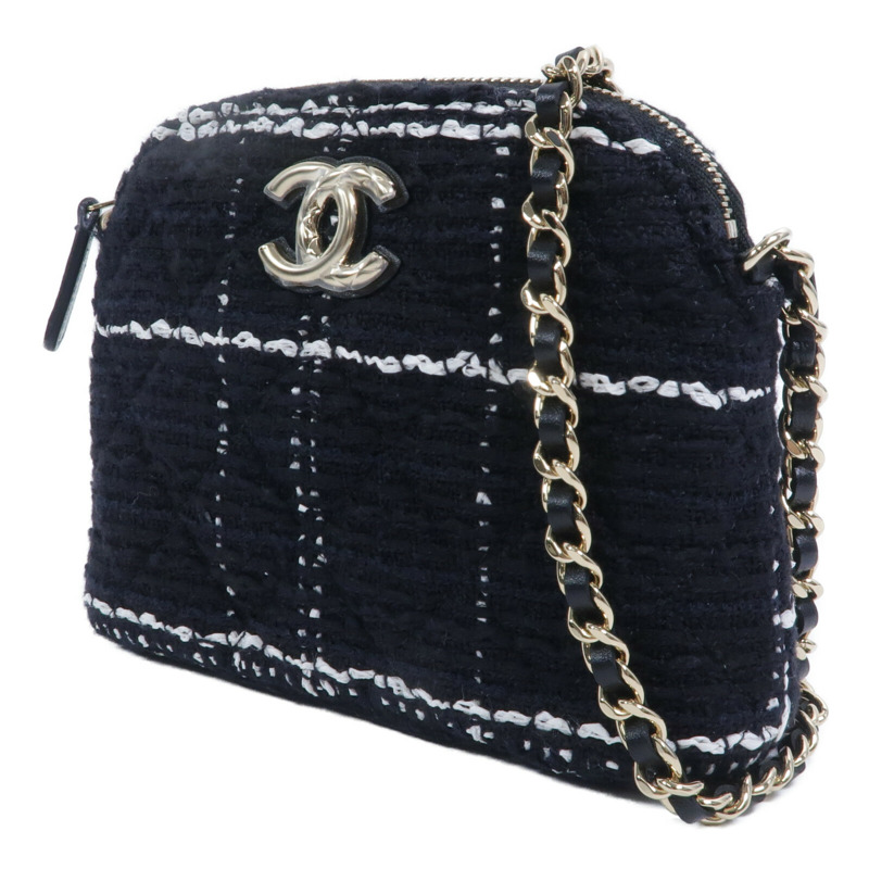 CHANEL 粗花呢Chain Shoulder鏈帶肩背袋-2