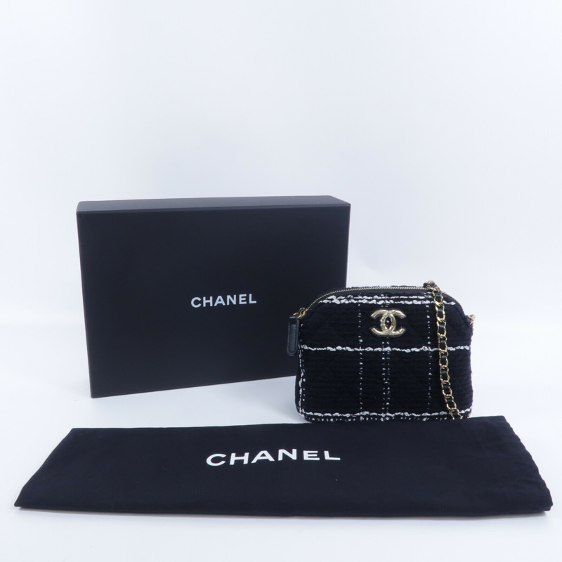 CHANEL 粗花呢Chain Shoulder鏈帶肩背袋-9