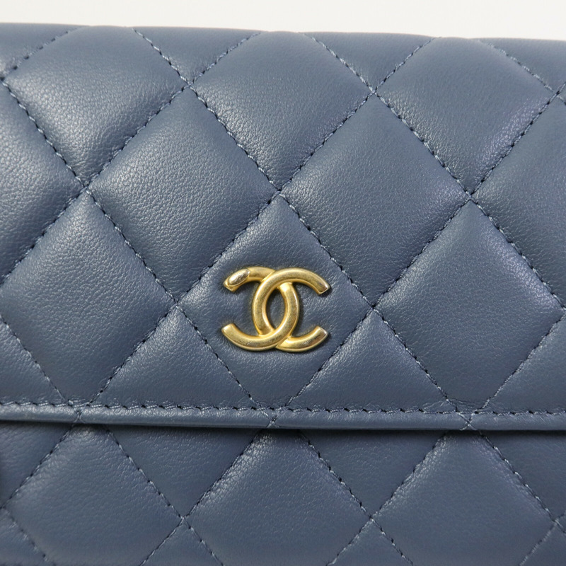 CHANEL 羊皮皮革Chain Shoulder W Gold Ball鏈帶肩背袋-7