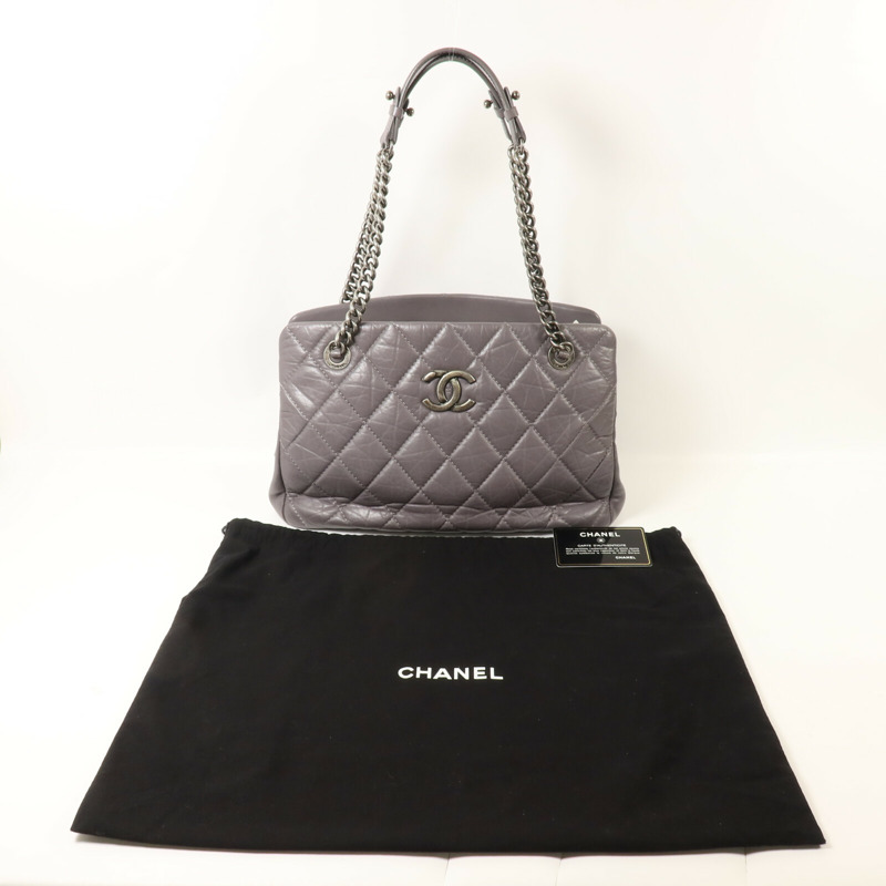 CHANEL 牛皮皮革Chain Shoulder鏈帶肩背袋-9