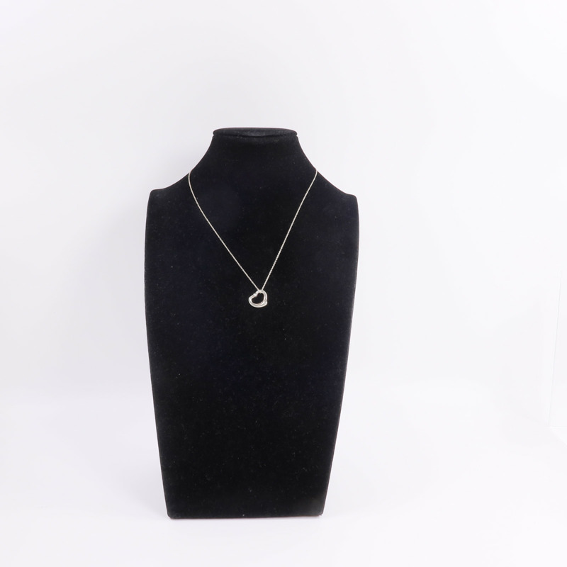 TIFFANY&CO 925純銀Open Heart Pendant With Diamond SM鑽石項鍊-12
