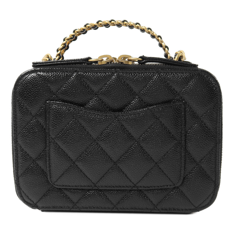 CHANEL 牛皮皮革Vanity Case鏈帶手挽肩背兩用袋-1