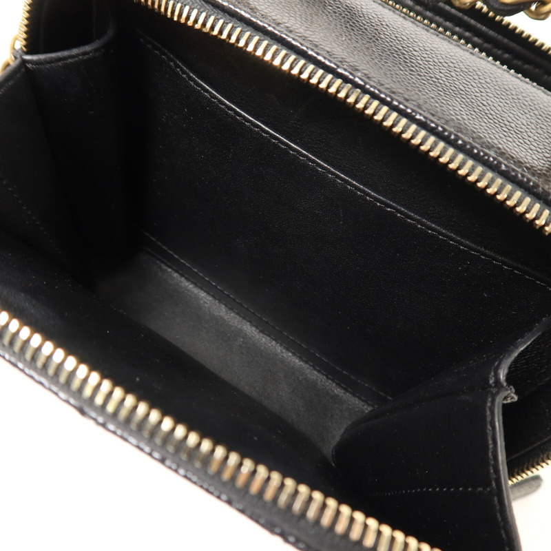 CHANEL 牛皮皮革Vanity Case鏈帶手挽肩背兩用袋-5
