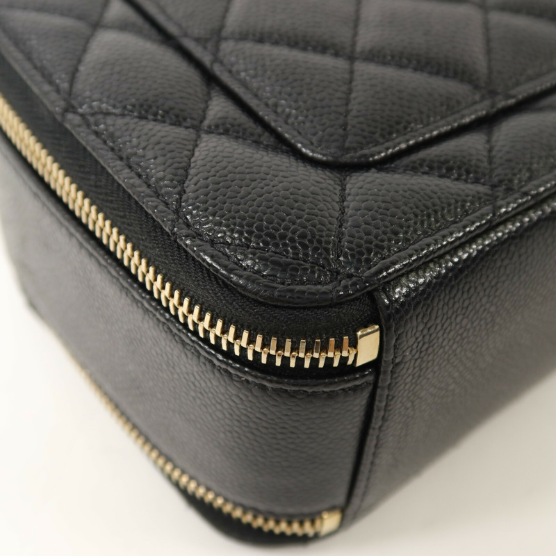CHANEL 牛皮皮革Vanity Case鏈帶手挽肩背兩用袋-13