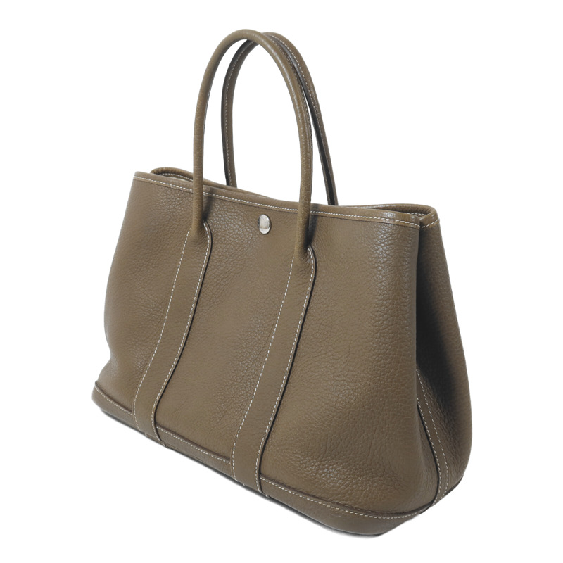 HERMES Negonda皮革Garden Party TPM手挽袋Etoupe-2