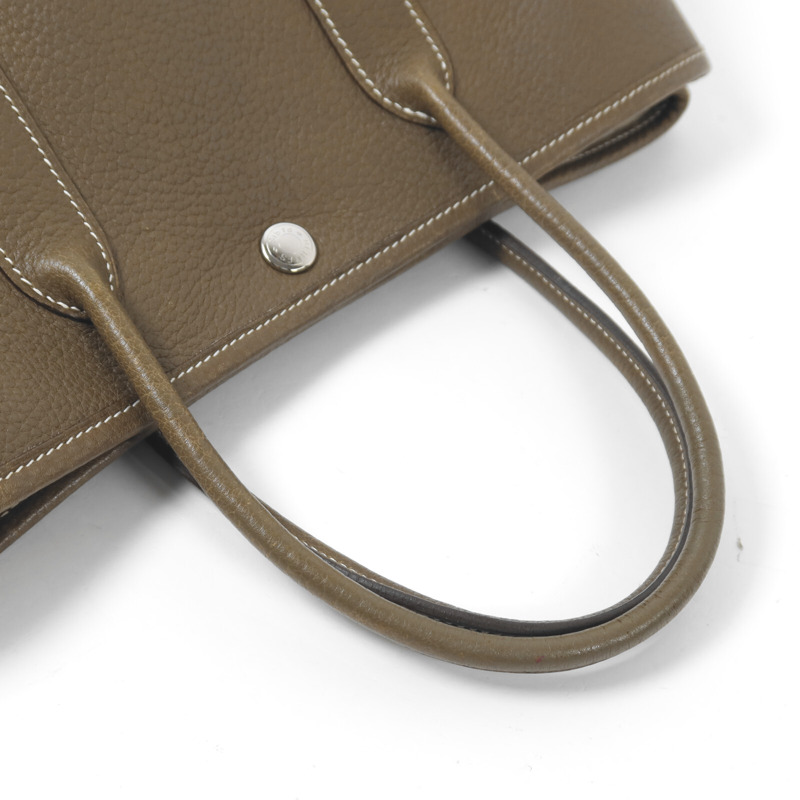 HERMES Negonda皮革Garden Party TPM手挽袋Etoupe-7