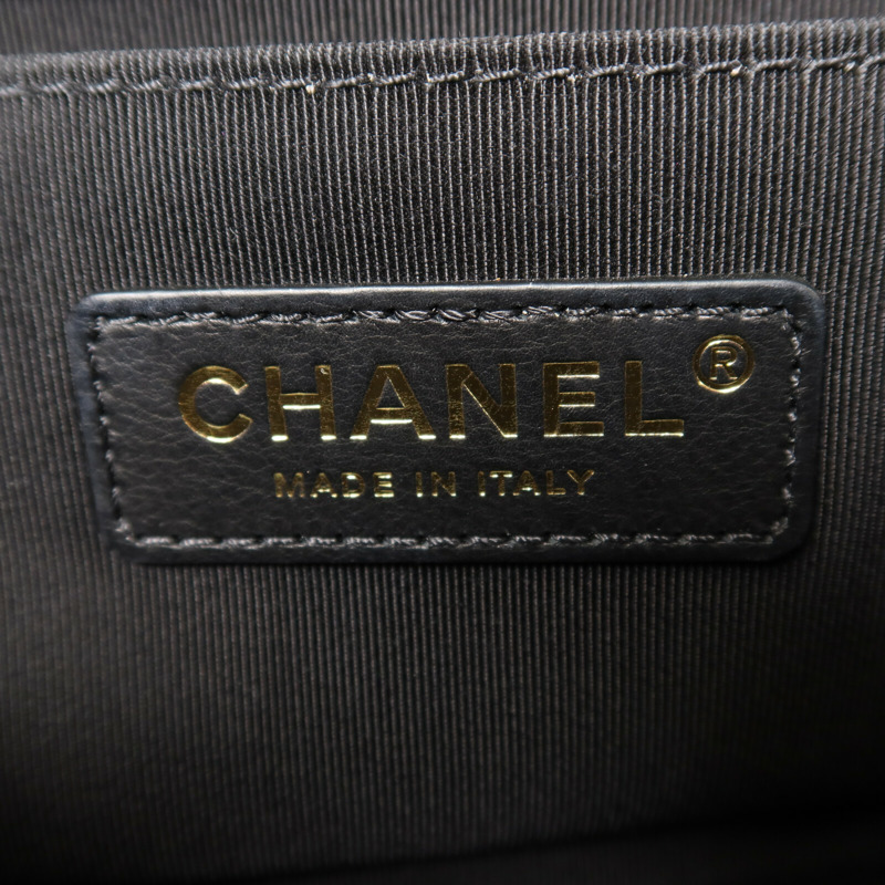 CHANEL 牛皮皮革Boy 20鏈帶手挽肩背兩用袋-5