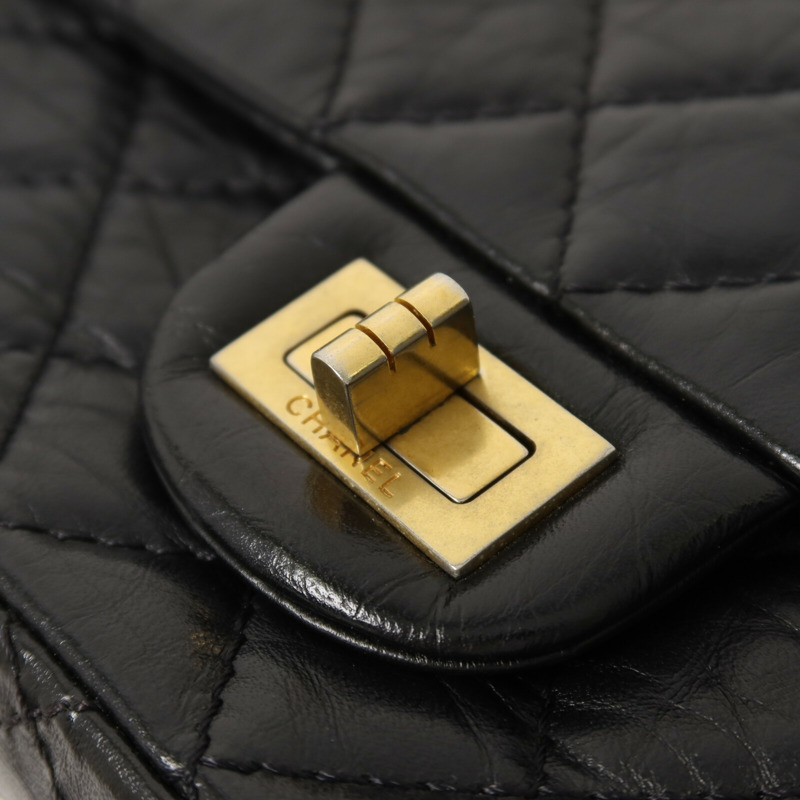CHANEL 牛皮皮革2.55 Mini鏈帶手挽肩背兩用袋-10