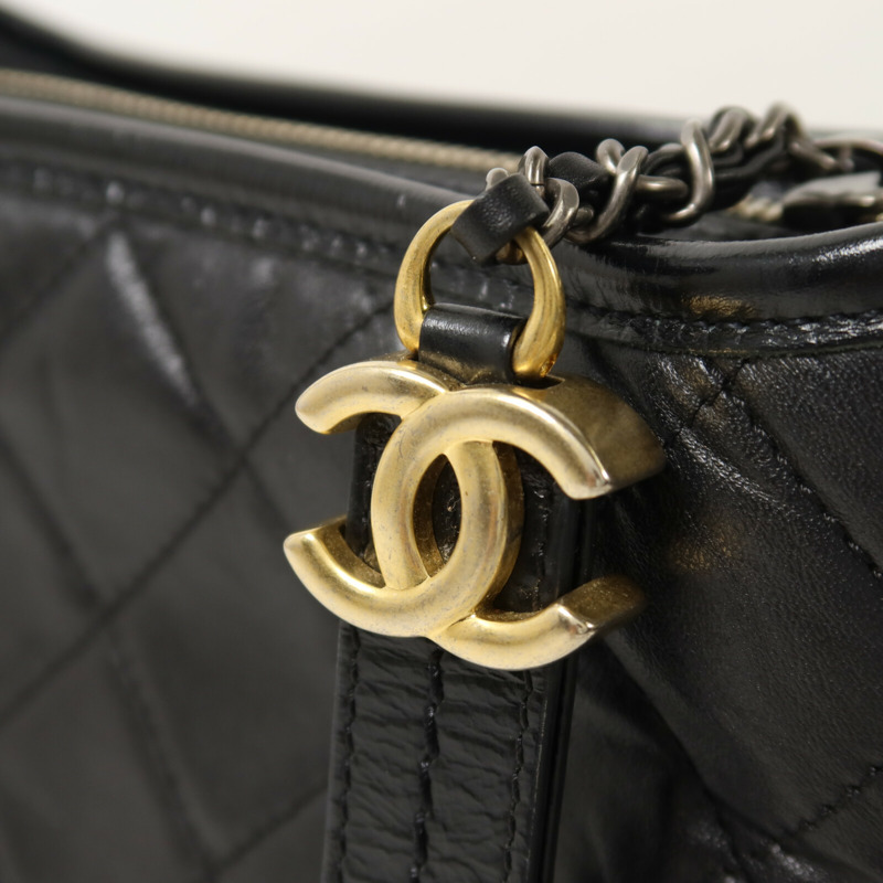 CHANEL 牛皮皮革Gabrielle Small鏈帶手挽肩背兩用袋-10