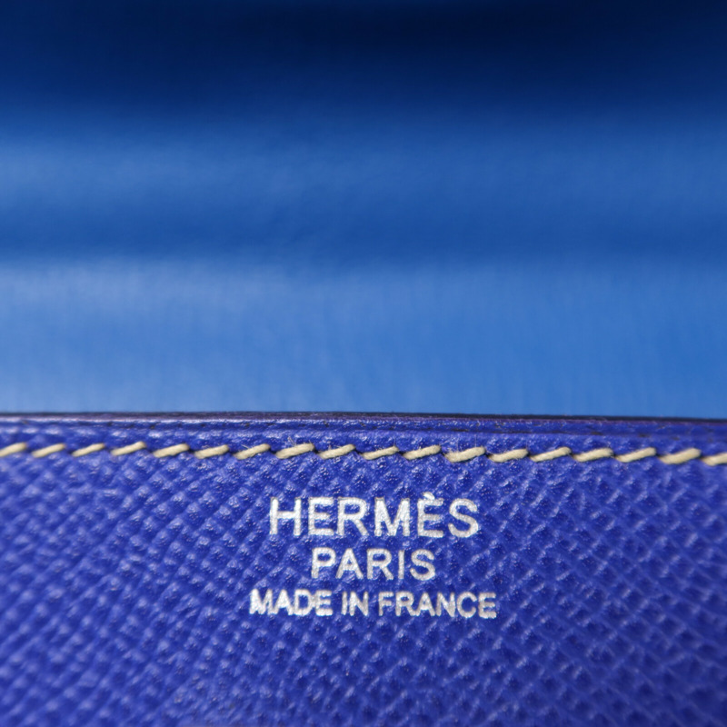 HERMES Epsom皮革Kelly 32手挽肩背兩用袋Bleu Electrique-5