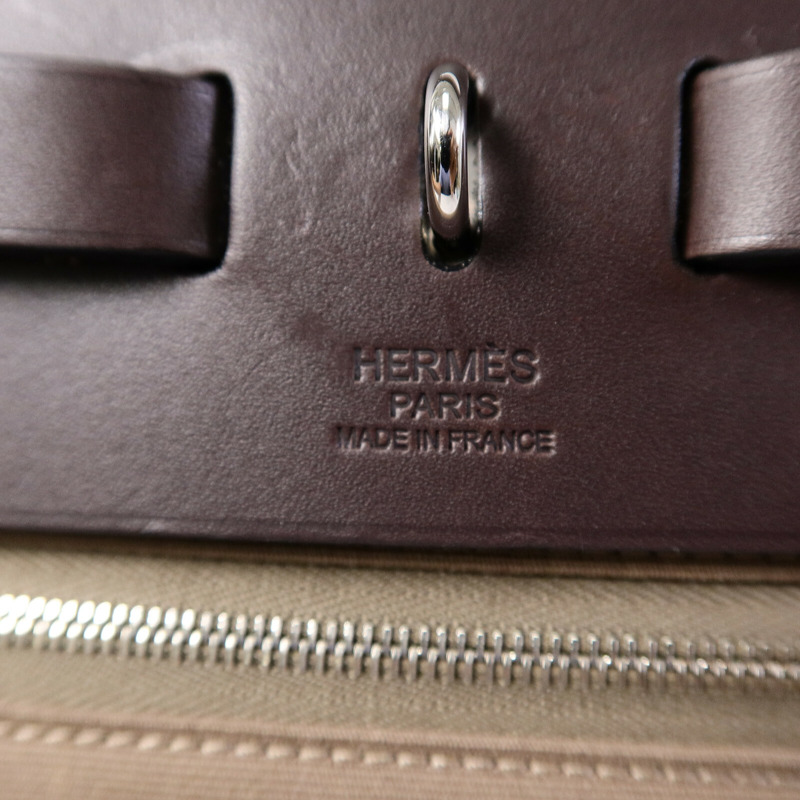 HERMES 帆布Herbag GM手挽肩背兩用袋Etoupe-5